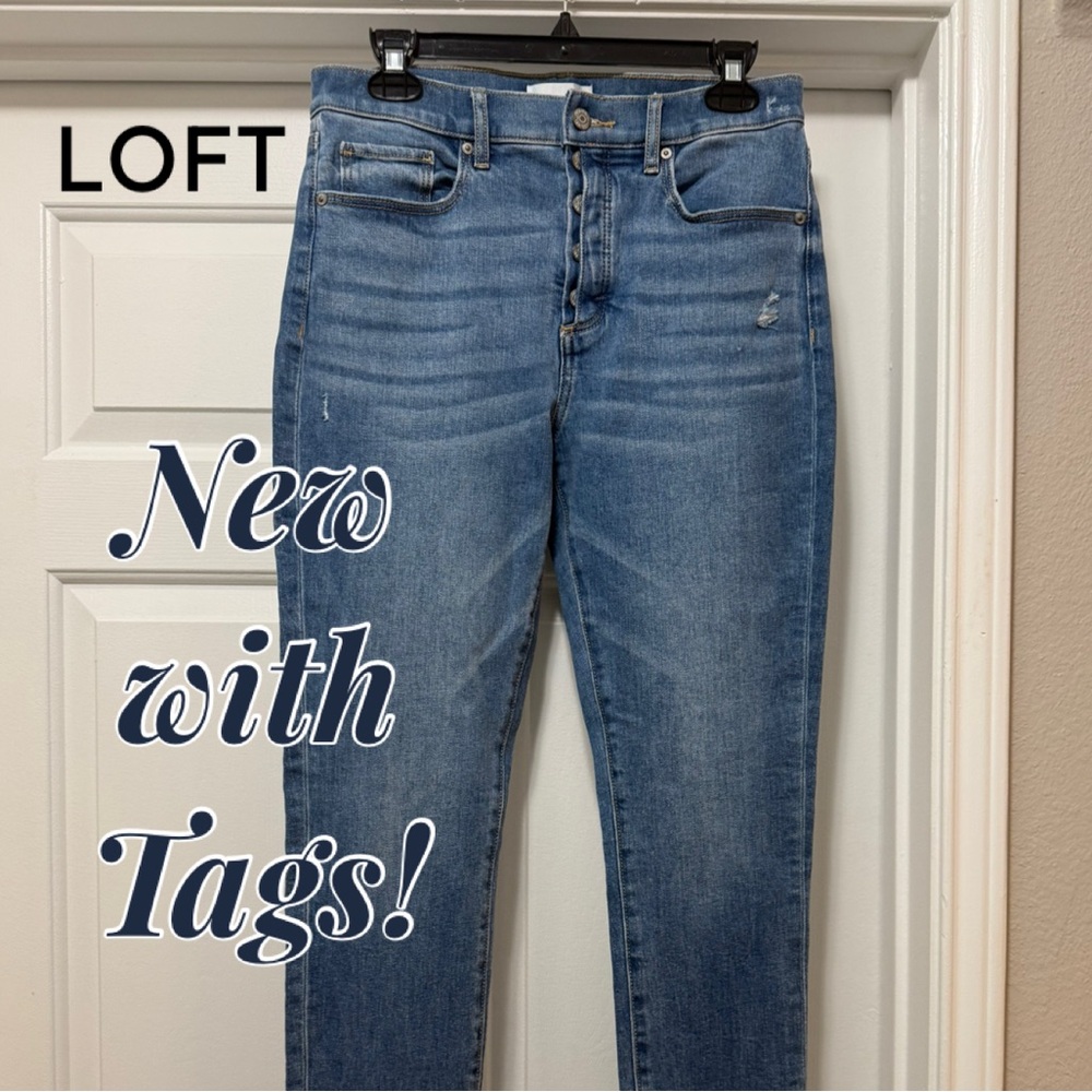Ann Taylor LOFT NWT Women's The Skinny Cropped Distressed Jeans Sz 28/6 New